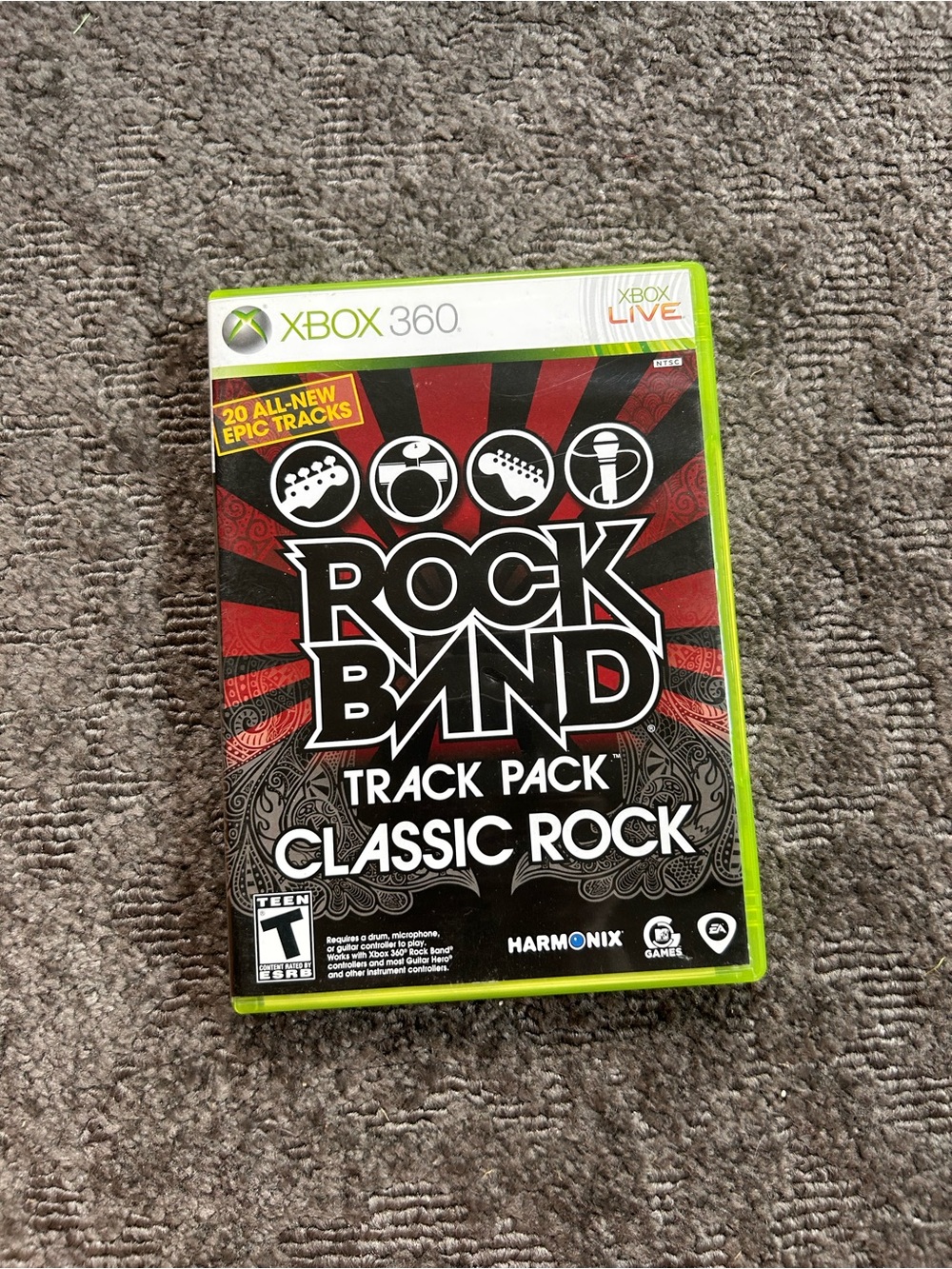 adidas Black and Red Rock Band: Classic Rock Xbox 360 Game Case